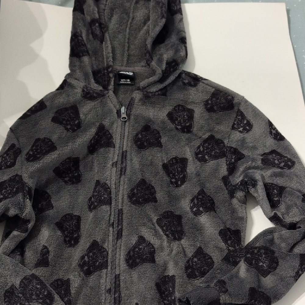 Star Wars Gray Hoodie with Black Pattern